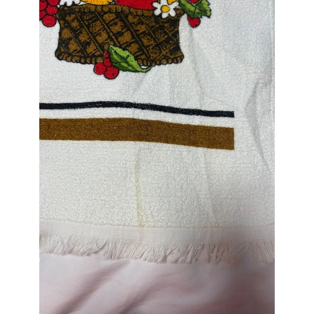 As is Vintage‎ Fruit Basket Kitchen Hand Towel Fringed never washed/used